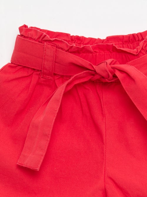 Poplin Shorts with Tie Waist - Kiabi