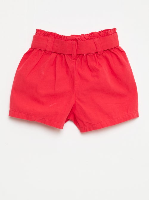 Poplin Shorts with Tie Waist - Kiabi