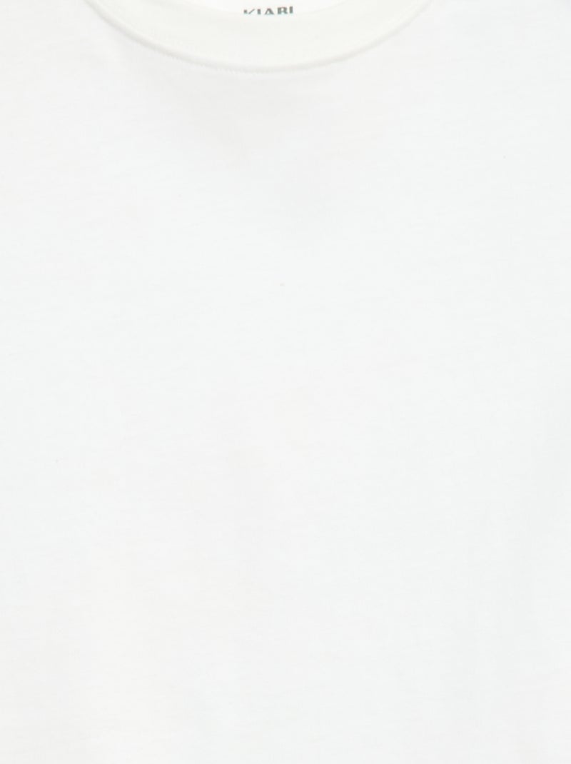 Premium-Baumwoll-T-Shirt Weiß - Kiabi