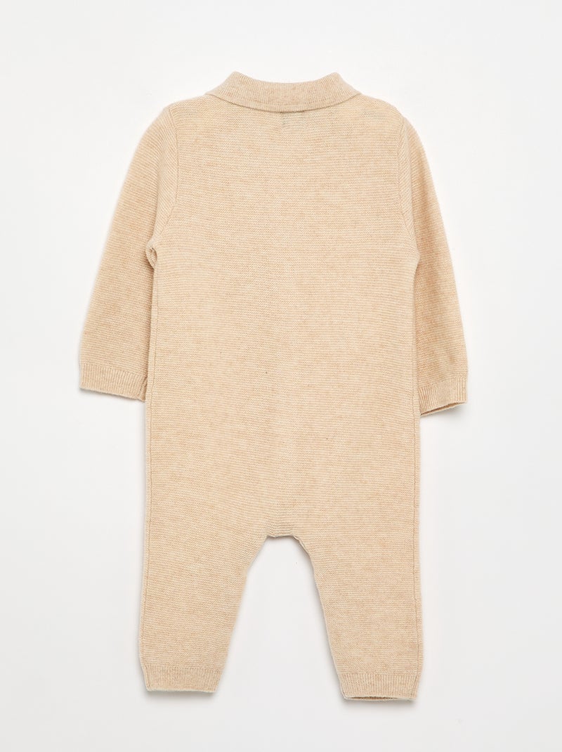 Premium Wool and Cashmere Bodysuit Beige - Kiabi
