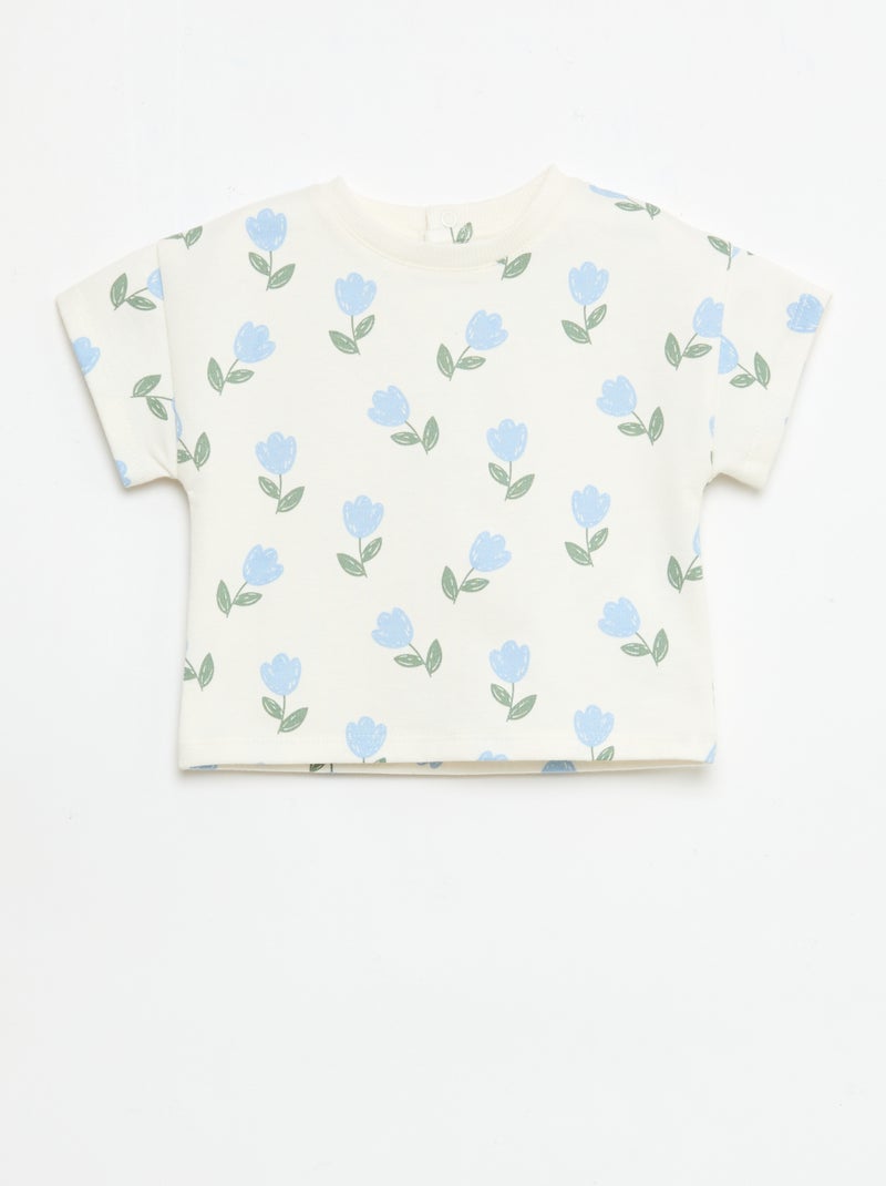 Printed 2-piece short and T-shirt set White - Kiabi