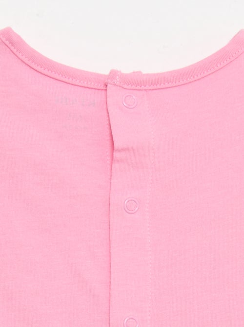 Printed and embroidered short-sleeved T-shirt - Kiabi