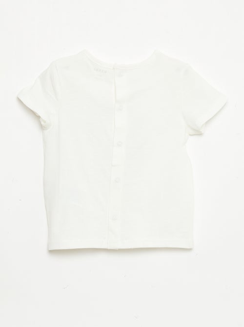 Printed and embroidered short-sleeved T-shirt - Kiabi