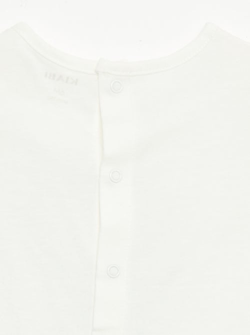 Printed and embroidered short-sleeved T-shirt - Kiabi
