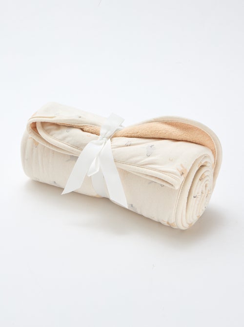 Printed blanket with fleecy lining - Kiabi