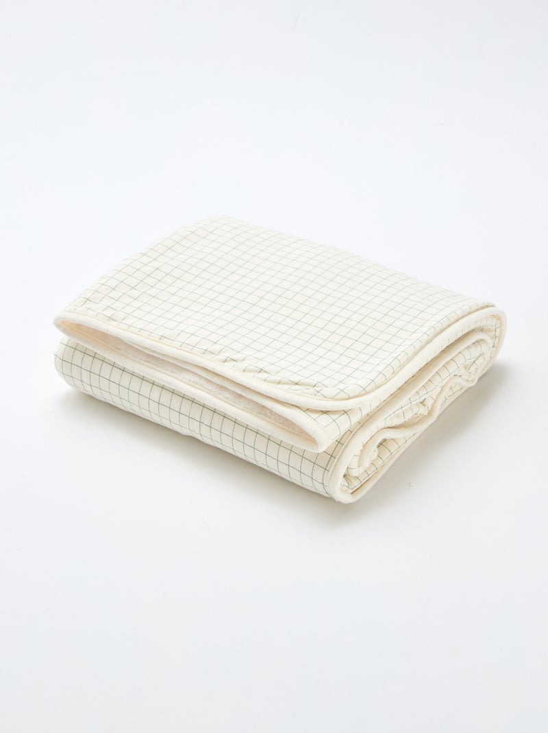 Printed blanket with fleecy lining White - Kiabi