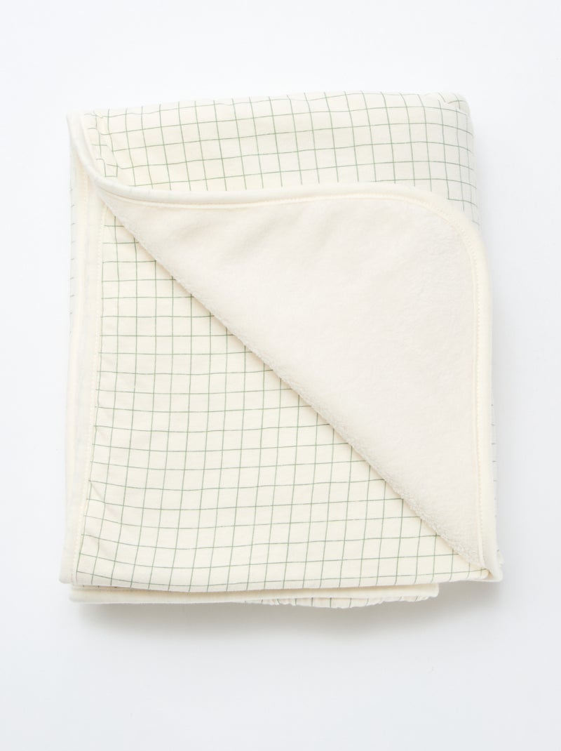 Printed blanket with fleecy lining White - Kiabi
