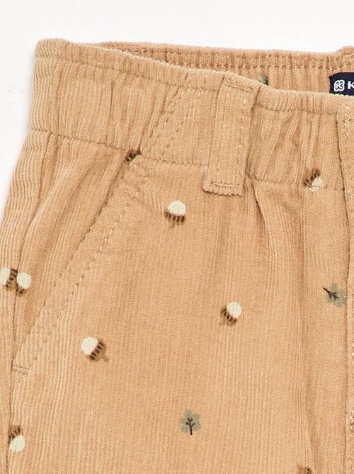Printed Corduroy Pants - Kiabi