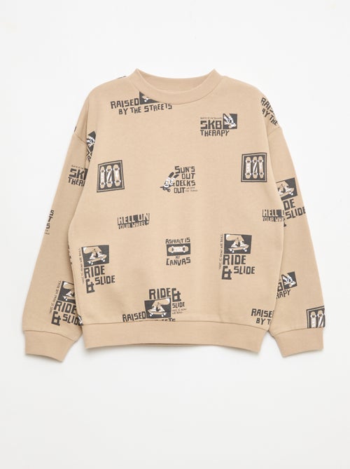 Printed Cotton Crew Neck Sweater - Kiabi