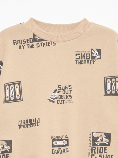 Printed Cotton Crew Neck Sweater - Kiabi