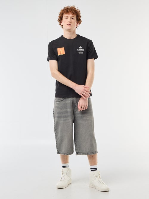 Printed Cotton Crew Neck T-Shirt - Kiabi