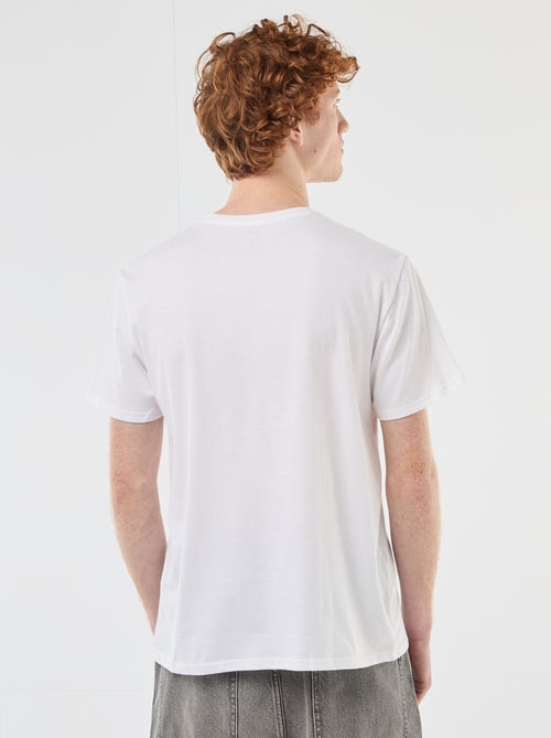Printed Cotton Crew Neck T-Shirt - Kiabi