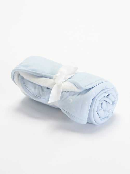 Printed cotton jersey and fleece blanket - Kiabi