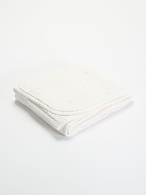 Printed cotton jersey and fleece blanket - Kiabi
