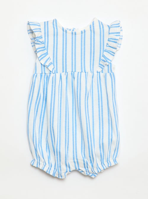 Printed cotton jersey romper - Kiabi