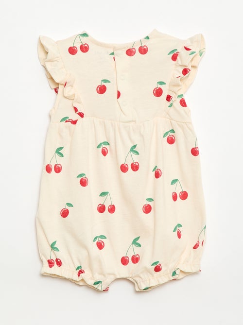 Printed cotton jersey romper - Kiabi