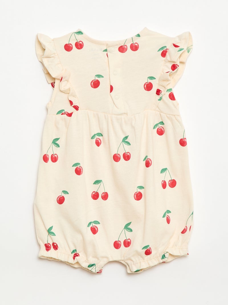 Printed cotton jersey romper White - Kiabi