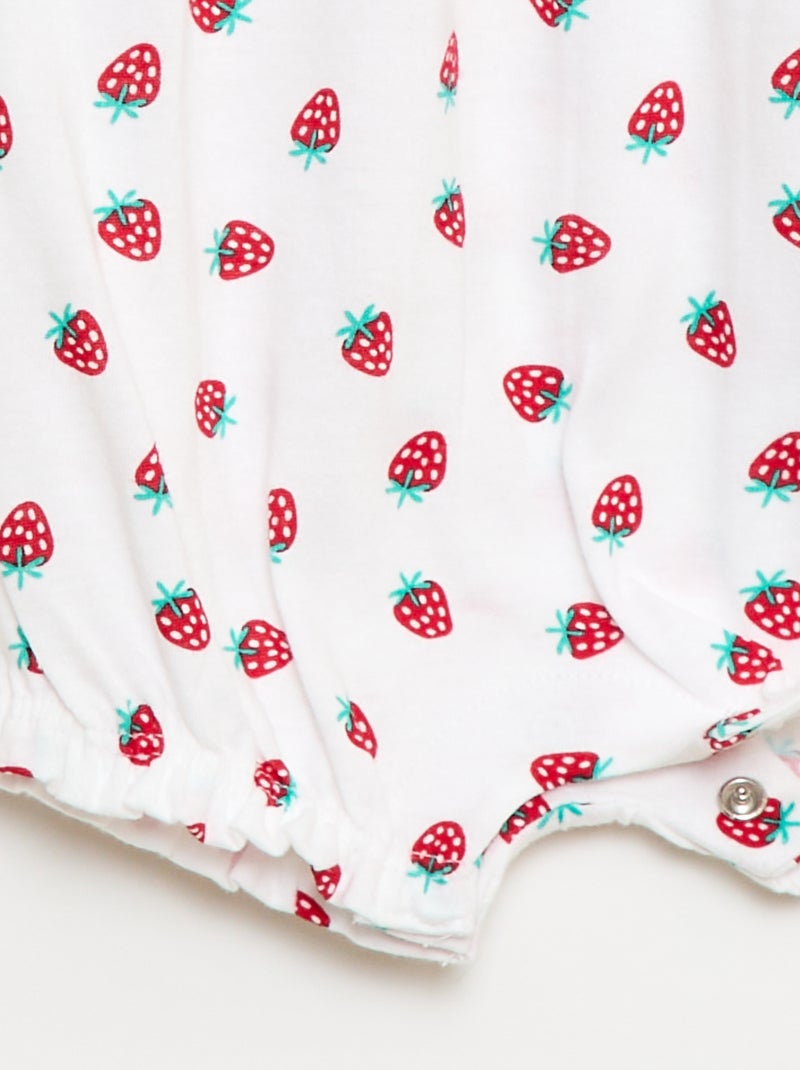 Printed cotton jersey romper White - Kiabi