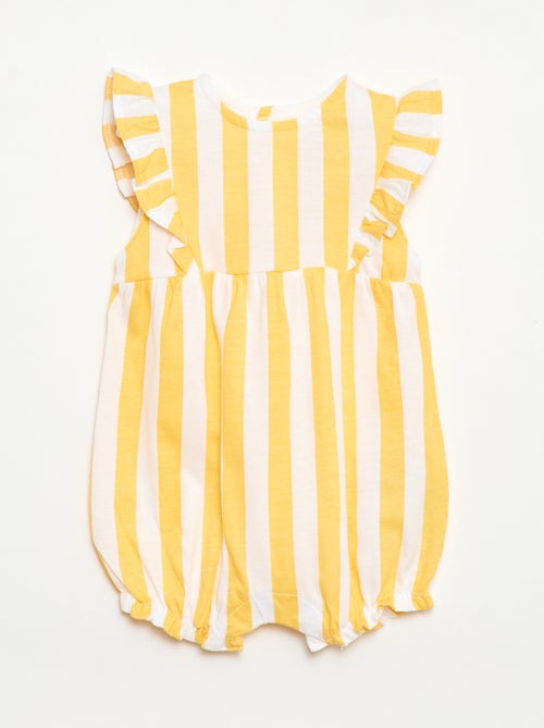 Printed cotton jersey romper - Kiabi
