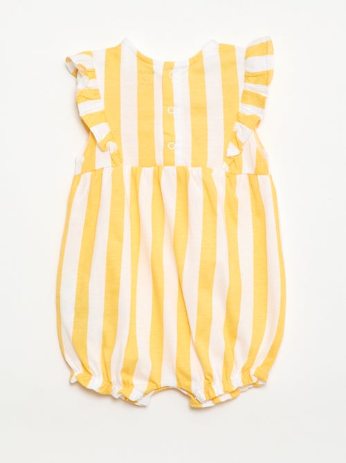 Printed cotton jersey romper - Kiabi