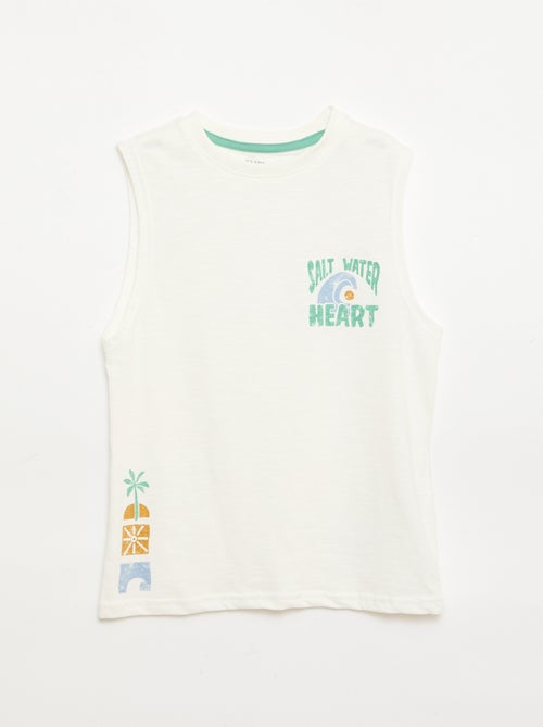 Printed cotton jersey tank top - Kiabi