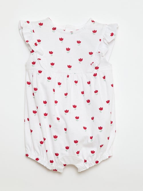 Printed Cotton Romper - Kiabi