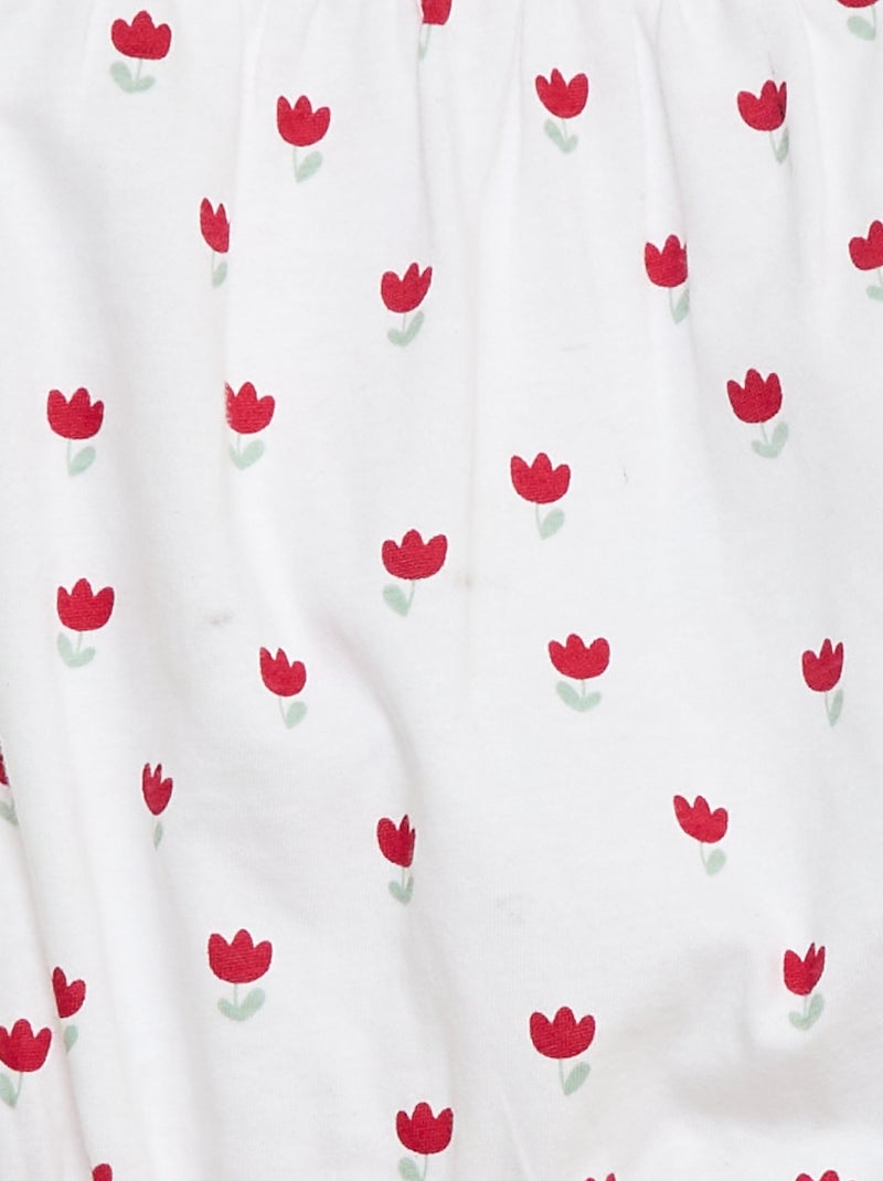 Printed Cotton Romper White - Kiabi