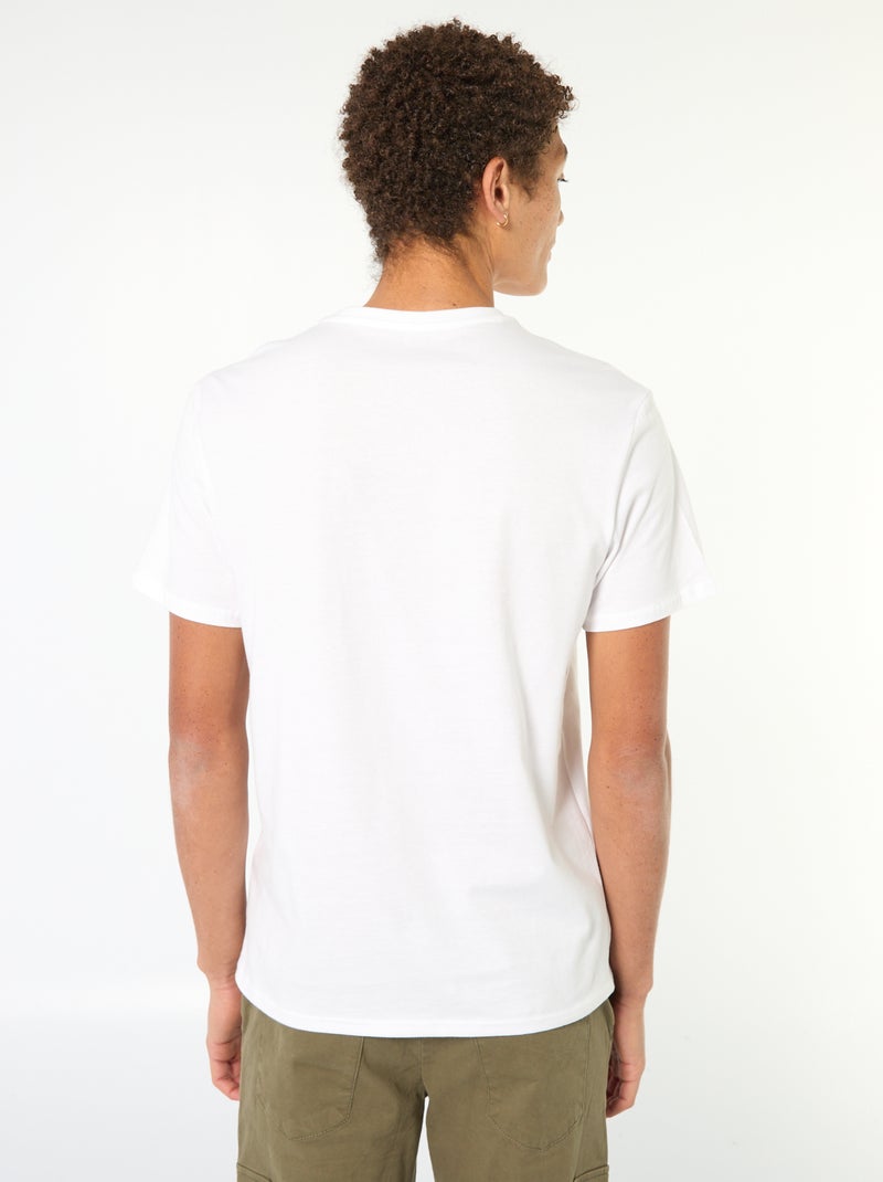 Printed Cotton Short-Sleeve T-Shirt White - Kiabi