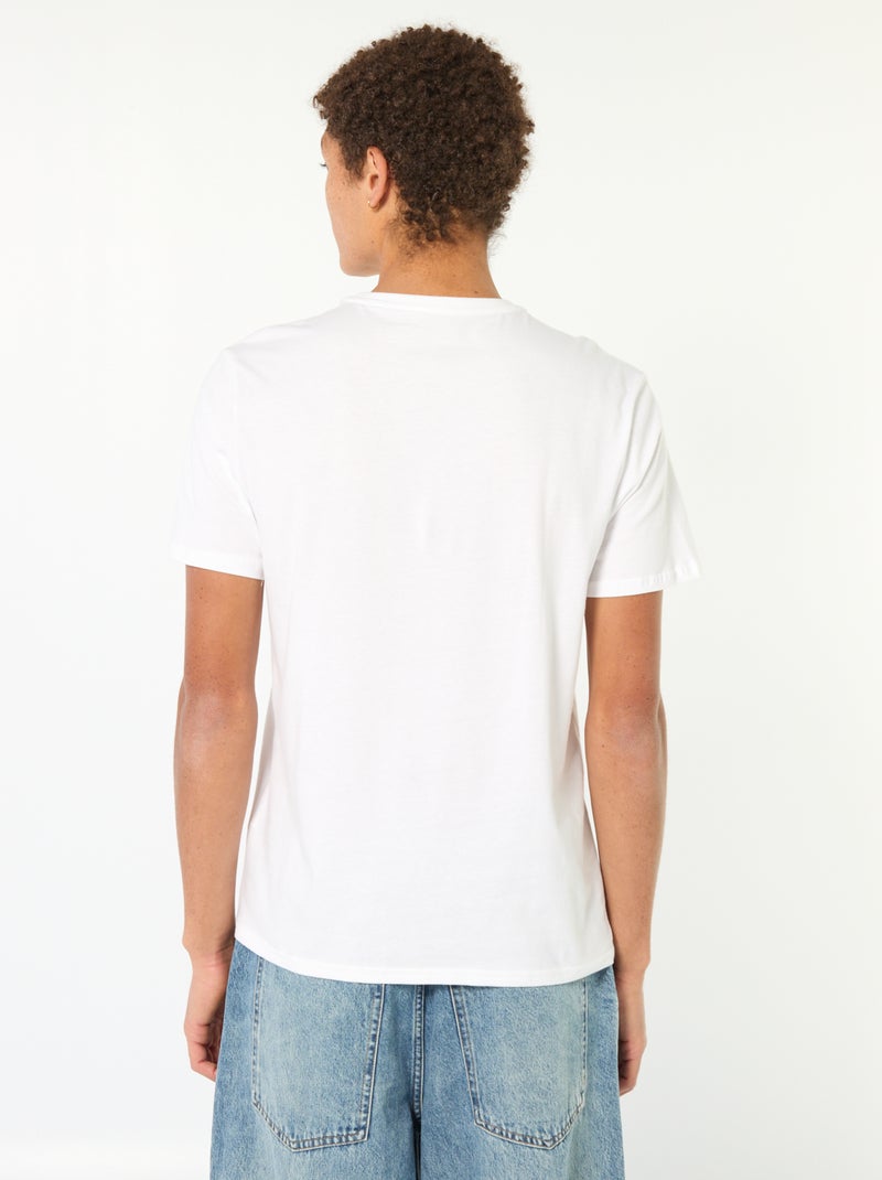 Printed Cotton T-Shirt White - Kiabi