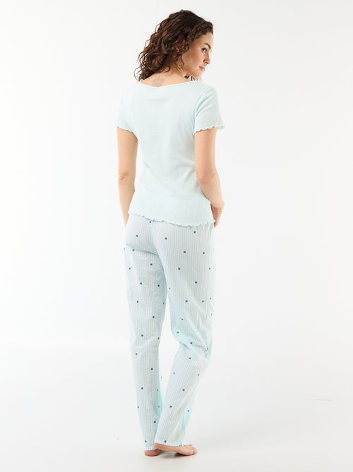 Printed cotton voile pajama pants - Kiabi