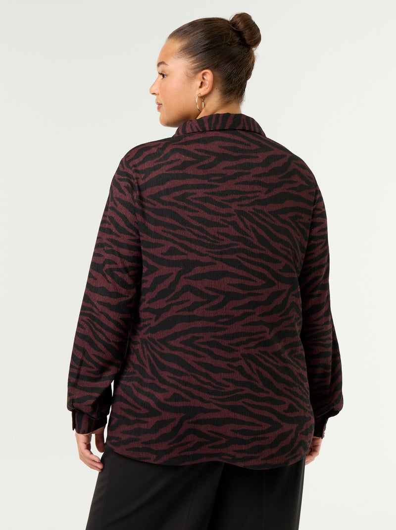 Printed Crêpe Blouse Purple - Kiabi