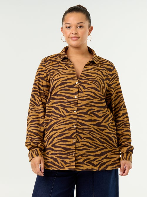 Printed Crêpe Blouse - Kiabi Printed Crêpe Blouse - Kiabi
