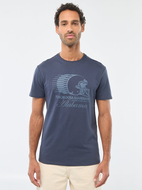 Printed Crew Neck Short Sleeve T-shirt - Kiabi