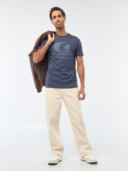 Printed Crew Neck Short Sleeve T-shirt - Kiabi
