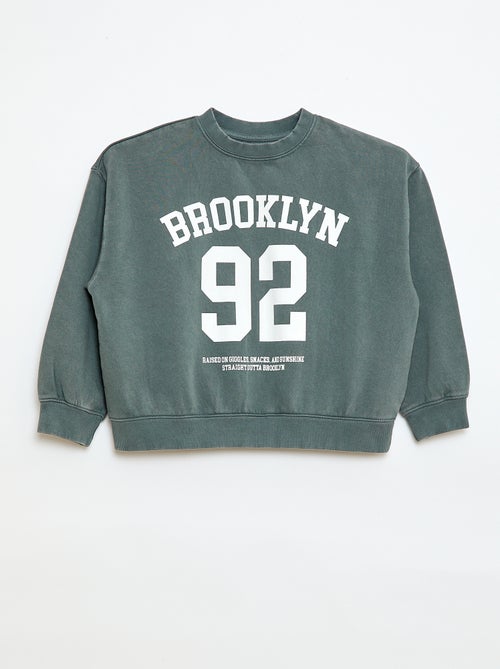 Printed Crew Neck Sweatshirt - Kiabi