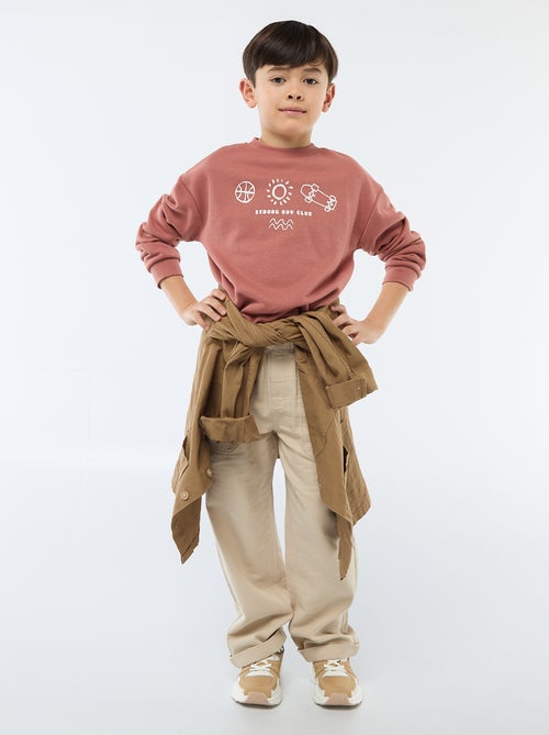 Printed crew neck sweatshirt - Kiabi