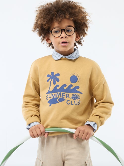 Printed crew neck sweatshirt - Kiabi