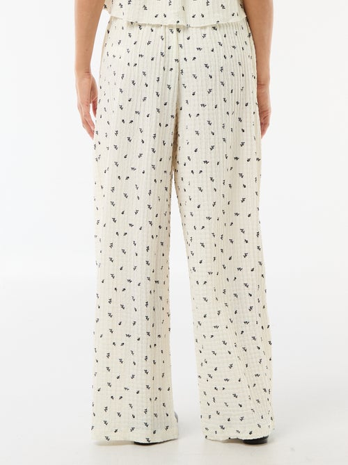 Printed crinkle knit trousers - Kiabi