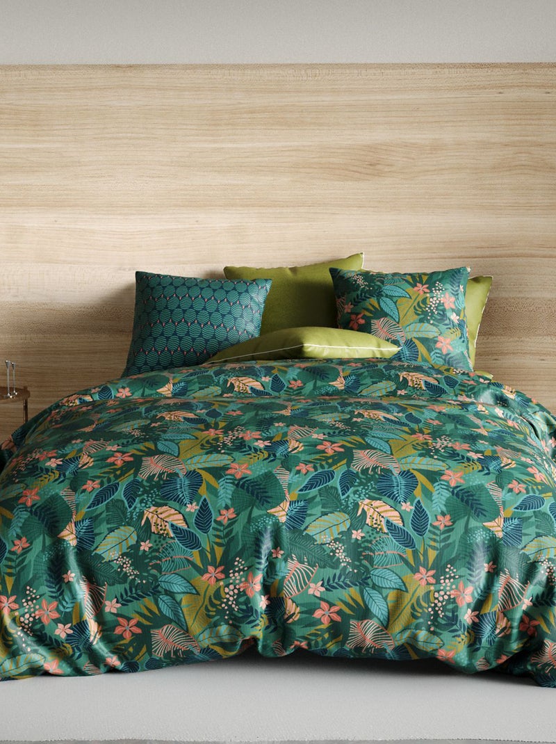 Printed Duvet Cover Set + 2 Pillowcases - Double Green - Kiabi