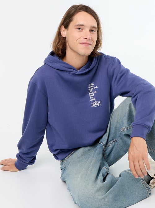 Printed fleece hoodie - Kiabi