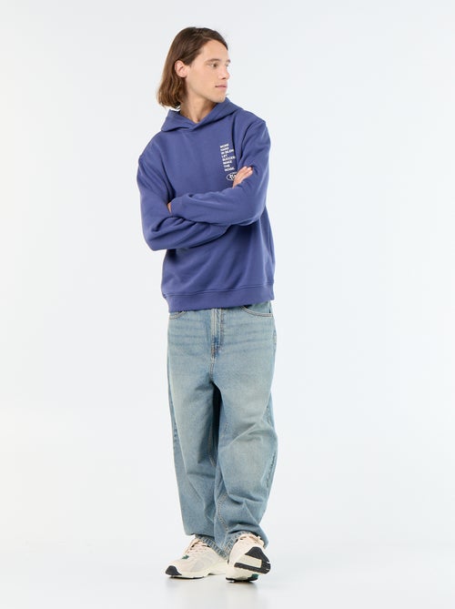 Printed fleece hoodie - Kiabi