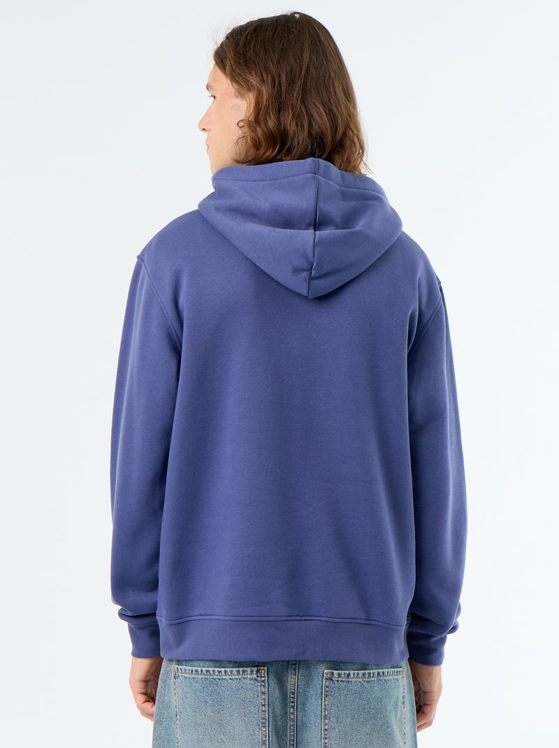 Printed fleece hoodie Blue - Kiabi