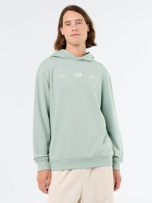 Printed fleece hoodie - Kiabi