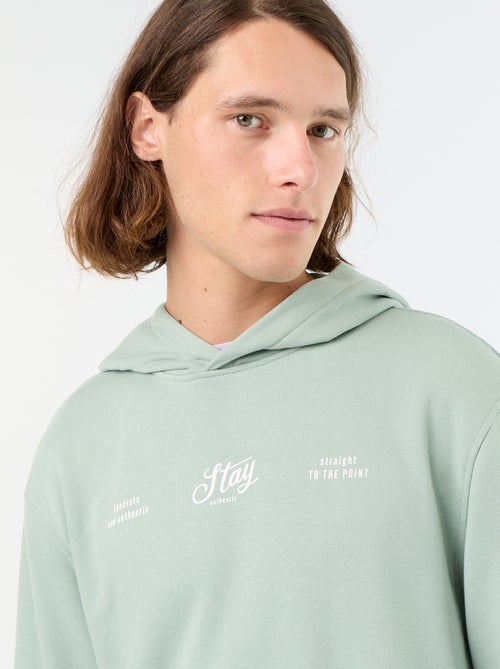 Printed fleece hoodie - Kiabi