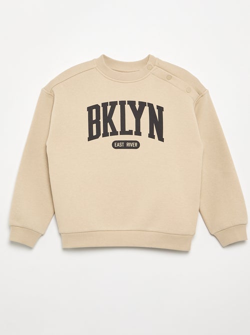 Printed fleece sweatshirt - easy-to-wear collection - Kiabi