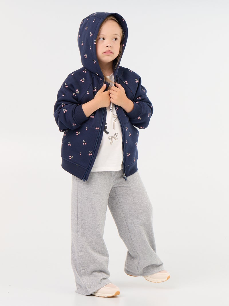 Printed Fleece Sweatshirt - Easy-Wear Collection Blue - Kiabi
