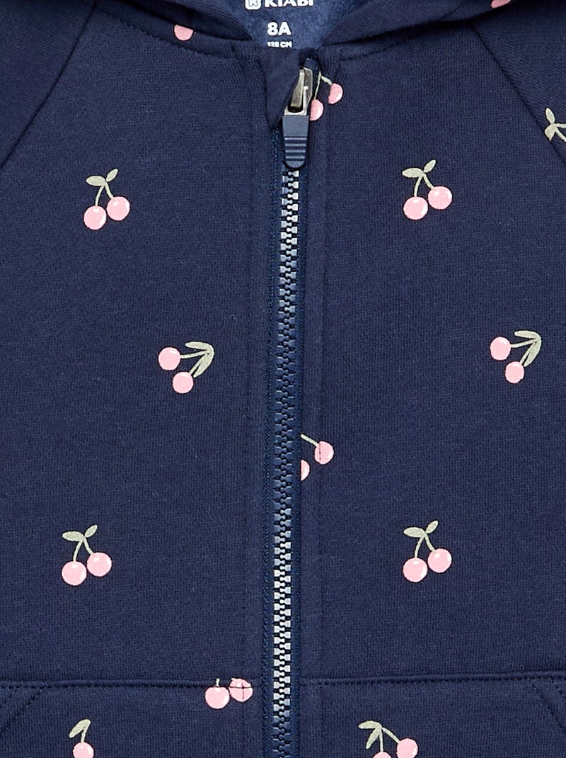 Printed Fleece Sweatshirt - Easy-Wear Collection Blue - Kiabi