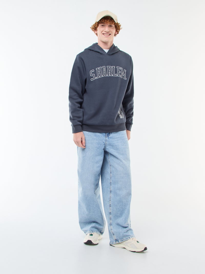 Printed Fleece Sweatshirt Blue - Kiabi