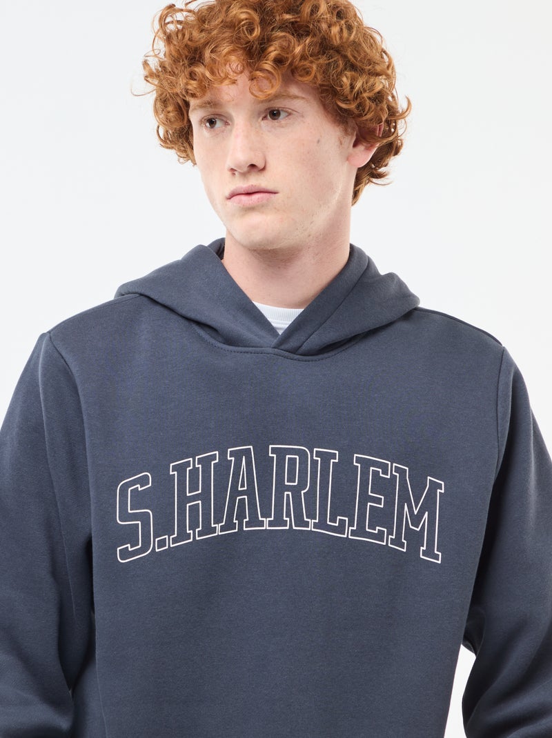 Printed Fleece Sweatshirt Blue - Kiabi