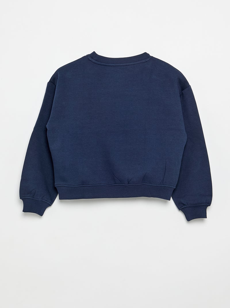 Printed Fleece Sweatshirt Blue - Kiabi